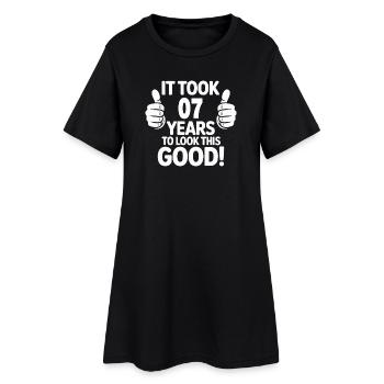 Célébration du 7e anniversaire Pouce levé - Robe T-shirt Femme - noir - Devant