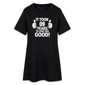 Pouce levé pour célébrer 09 ans de design - Robe T-shirt Femme - noir - Devant