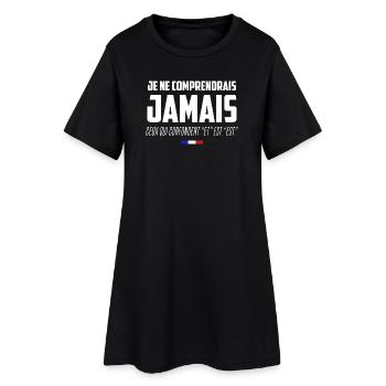 Humour Langue Française Profs et Elève - Robe T-shirt Femme - noir - Devant