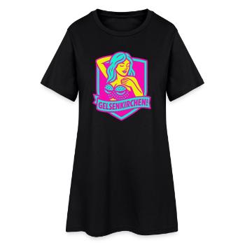Gelsenkirchen Superstar in pink - Frauen T-Shirt-Kleid - Schwarz - Vorne