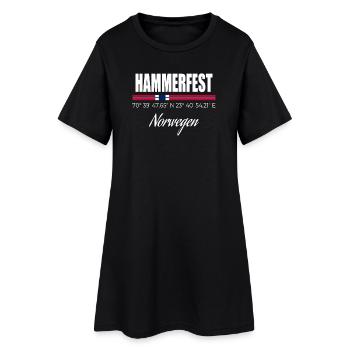 Hammerfest - Frauen T-Shirt-Kleid - Schwarz - Vorne