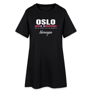 Oslo - Frauen T-Shirt-Kleid - Schwarz - Vorne