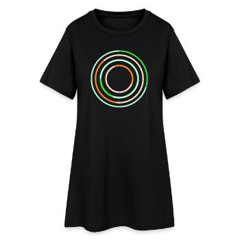 Conception abstraite de lignes circulaires - Robe T-shirt Femme - noir - Devant