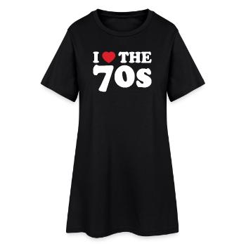 Amour des Années 70 - Robe T-shirt Femme - noir - Devant