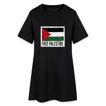 Conception du drapeau de la liberté pour la Palestine - Robe T-shirt Femme - noir - Devant