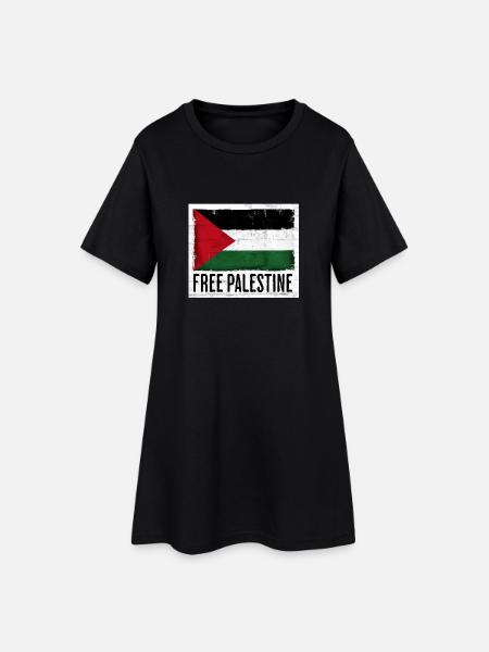 Conception du drapeau de la liberté pour la Palestine - Robe T-shirt Femme - noir