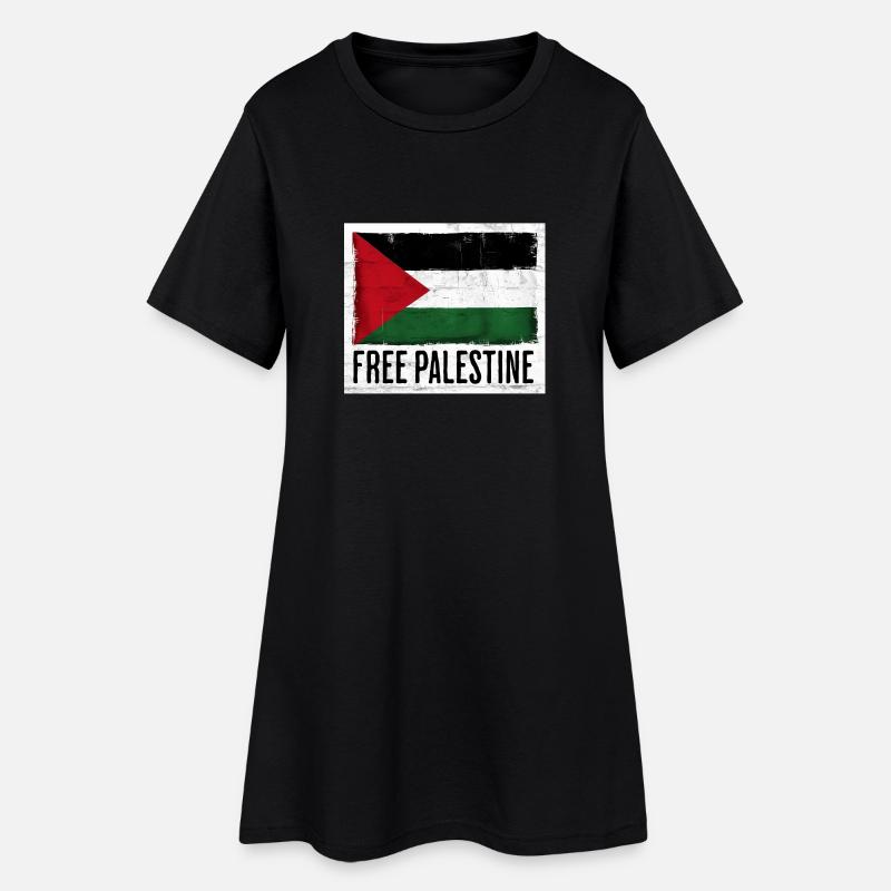 Conception du drapeau de la liberté pour la Palestine - Robe T-shirt Femme - noir
