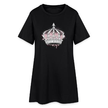 Artful Crown with Graffiti Splash - Women’s T-Shirt Dress - black - Front