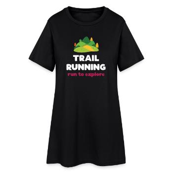 Trail Running - Courir pour explorer - Robe T-shirt Femme - noir - Devant