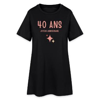 Design Anniversaire 40 Ans Étoiles Rosées - Robe T-shirt Femme - noir - Devant