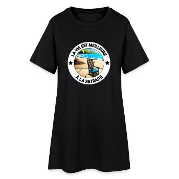 Abschiedsfeier als Abschiedsgeschenk für den Ruhestand - Frauen T-Shirt-Kleid - Schwarz - Vorne