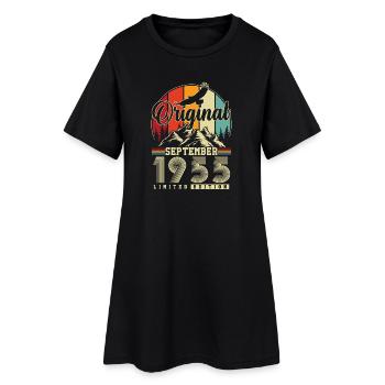 Anniversaire original de septembre 1955 - Robe T-shirt Femme - noir - Devant