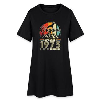 Anniversaire original de septembre 1975 - Robe T-shirt Femme - noir - Devant
