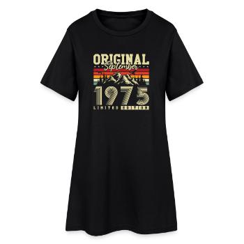 Carte d'anniversaire originale vintage de septembre 1975 - Robe T-shirt Femme - noir - Devant