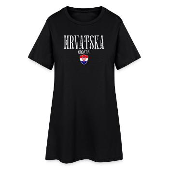 Originaire de Croatie, né en Croatie - Robe T-shirt Femme - noir - Devant