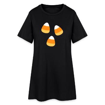 Motif d’Halloween Candy Corn - Robe T-shirt Femme - noir - Devant