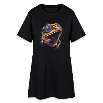 Grenouille Petit Crapaud Grenouille Grenouille Prince Grenouilles - Robe T-shirt Femme - noir - Devant