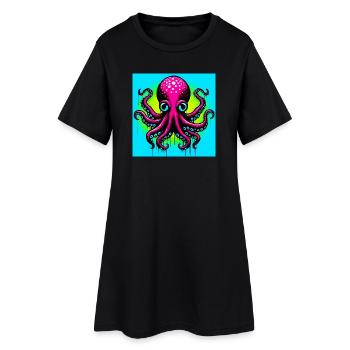 Pieuvre - Robe T-shirt Femme - noir - Devant
