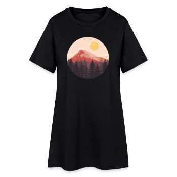 Paysage de coucher de soleil amoureux de la nature - Robe T-shirt Femme - noir - Devant