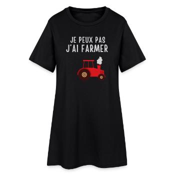 Humorvoller Landwirt im Traktor - Frauen T-Shirt-Kleid - Schwarz - Vorne