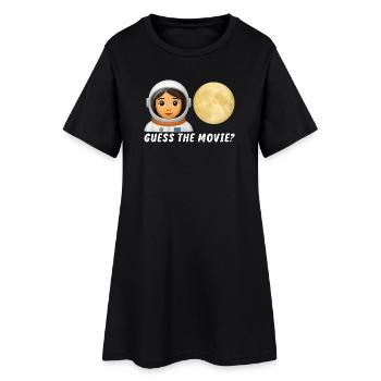 Weltraum-Explorer mit Mondbild - Frauen T-Shirt-Kleid - Schwarz - Vorne