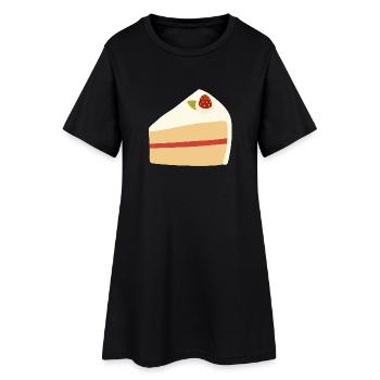 Illustration de tarte à la crème de fraise - Robe T-shirt Femme - noir - Devant