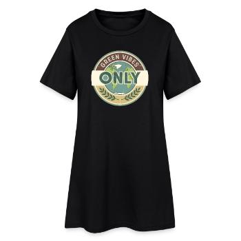 Vintage Globe Green Vibes uniquement - Robe T-shirt Femme - noir - Devant