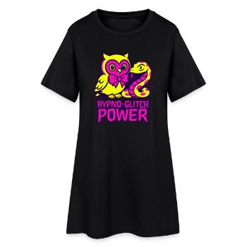 Hypno Glitch Hibou et serpent - Robe T-shirt Femme - noir - Devant