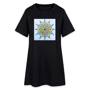 Motif de mandala coloré pour des vêtements créatifs - Robe T-shirt Femme - noir - Devant