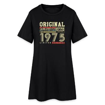 Carte d'anniversaire originale vintage de septembre 1975 - Robe T-shirt Femme - noir - Devant