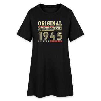 Original September 1945 Vintage Birthday Retro - Women’s T-Shirt Dress - black - Front