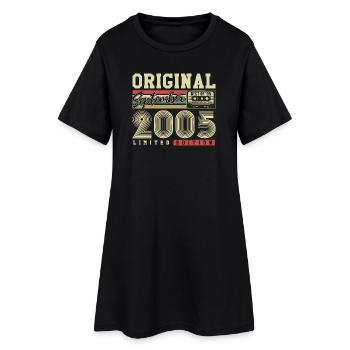 Carte d'anniversaire rétro originale de septembre 2005 - Robe T-shirt Femme - noir - Devant