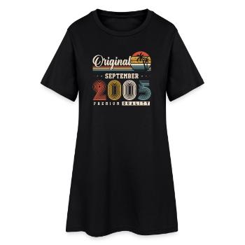 Carte d'anniversaire rétro vintage originale de septembre 2005 - Robe T-shirt Femme - noir - Devant