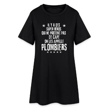 SUPER HEROS PAS DE CAPE PLOMBIERS - Robe T-shirt Femme - noir - Devant