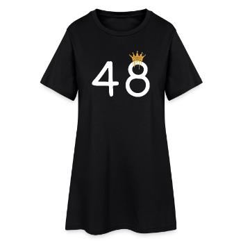 Königliche Zahl 48 mit Krone Design - Frauen T-Shirt-Kleid - Schwarz - Vorne