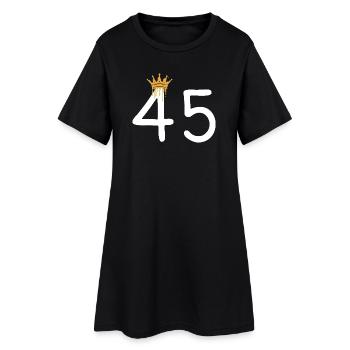 Numéro royal 45 avec couronne en or - Robe T-shirt Femme - noir - Devant