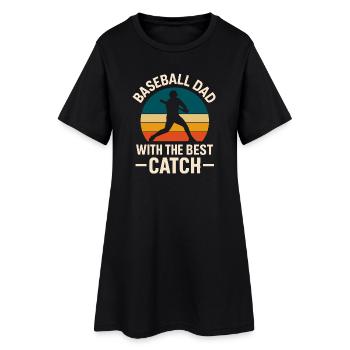 Illustration de papa de baseball vintage - Robe T-shirt Femme - noir - Devant