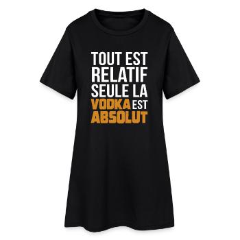 Citation humoristique sur la vodka - Robe T-shirt Femme - noir - Devant