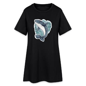 baleine - Robe T-shirt Femme - noir - Devant