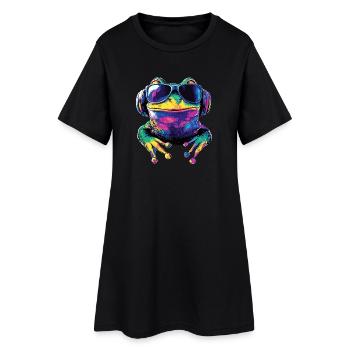 Frog Little Toad Tree Frog Frog Prince Frogs - Women’s T-Shirt Dress - black - Front