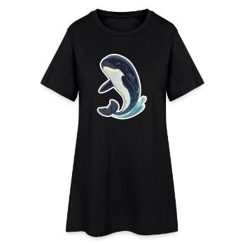 baleine - Robe T-shirt Femme - noir - Devant