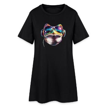 Frog Little Toad Tree Frog Frog Prince Frogs - Women’s T-Shirt Dress - black - Front