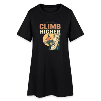 Motif de héros grimpant - Robe T-shirt Femme - noir - Devant