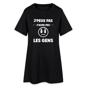 J'aime pas les gens - Robe T-shirt Femme - noir - Devant