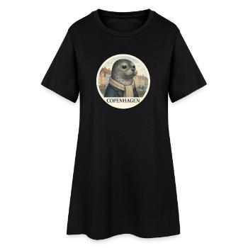 Sceau – Copenhagen Souvenir Design - Robe T-shirt Femme - noir - Devant