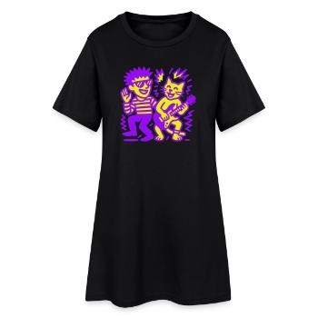 Cacophonie - Robe T-shirt Femme - noir - Devant