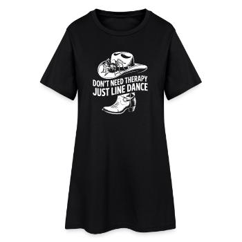 Line Dance Cowboy Statement - Frauen T-Shirt-Kleid - Schwarz - Vorne