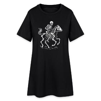 Ethereal Skeleton Rider Illustration - Women’s T-Shirt Dress - black - Front