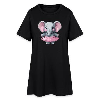 Elefant_im_Tuettue2 - Robe T-shirt Femme - noir - Devant