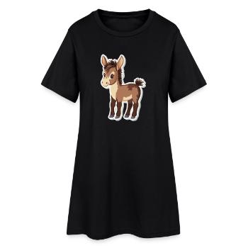âne - Robe T-shirt Femme - noir - Devant